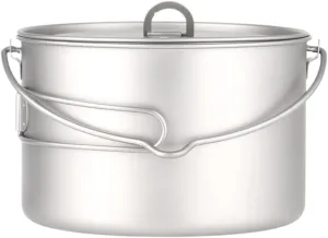 Camping Kitchen Utensil Outdoor Foldable Long Handle Hanging Pot Portable Camping Cooking Picnic Pot for Outdoor Cooking