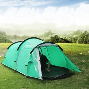Camping Mountaineering Tent Portable Visitor Tent for 3-4 People Double-Decker Outdoor Party Family Picnic Tent, 1
