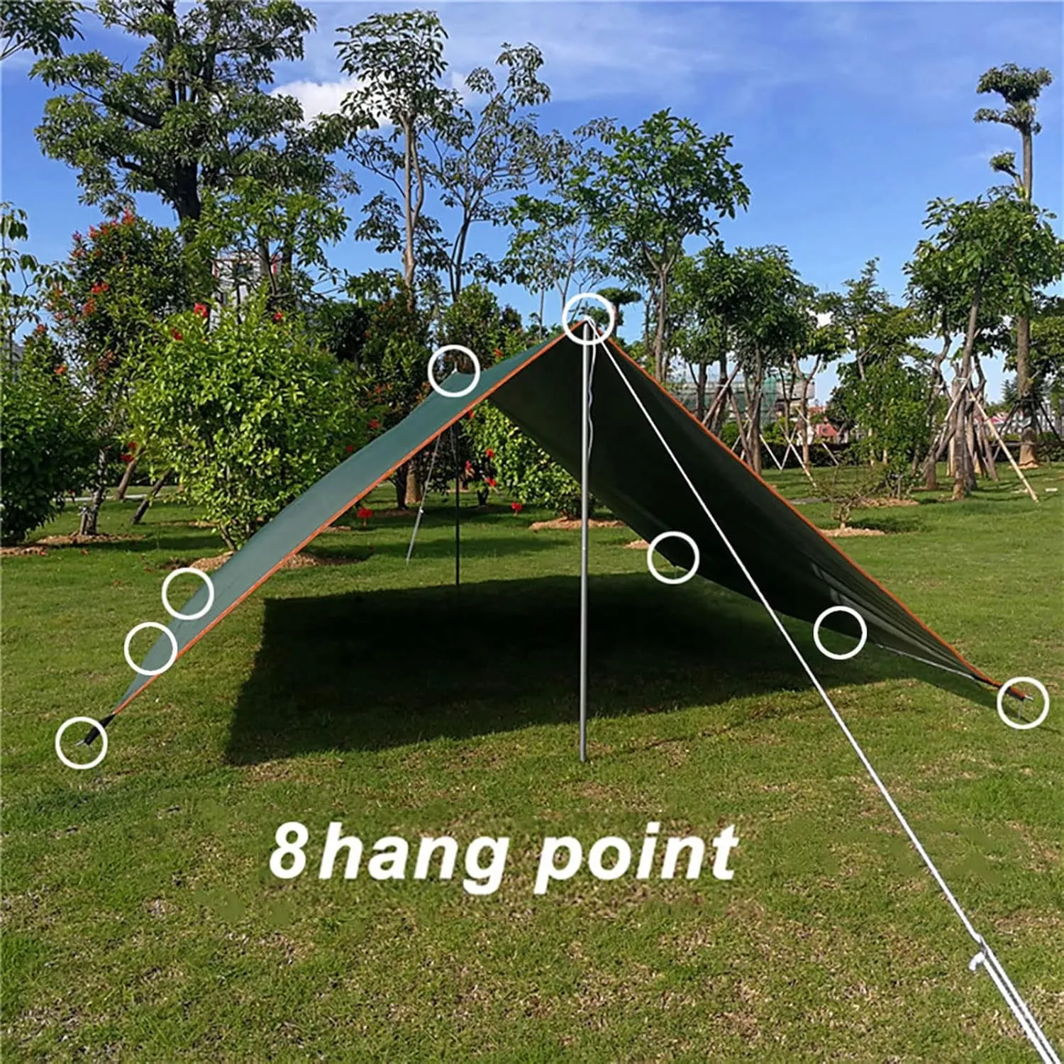 Camping Tarp,3x3 3x4 3x5 Tarp Awning Waterproof Sunshade Ultralight Canopy Sunshade Outdoor Camping Sun Shelter Hammock Rain Fly (Color : Off White, Size : 300 * 300 Cm)