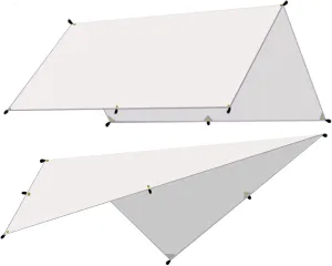 Camping Tarp,3x3 3x4 3x5 Tarp Awning Waterproof Sunshade Ultralight Canopy Sunshade Outdoor Camping Sun Shelter Hammock Rain Fly (Color : Off White, Size : 300 * 300 Cm)