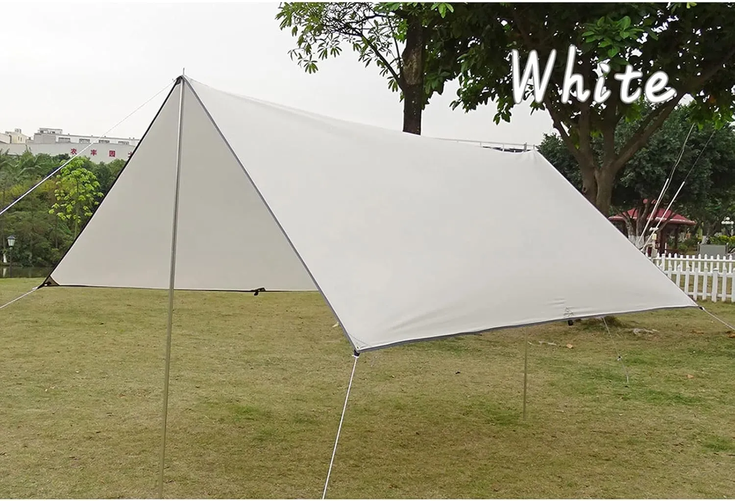 Camping Tarp,3x3 3x4 3x5 Tarp Awning Waterproof Sunshade Ultralight Canopy Sunshade Outdoor Camping Sun Shelter Hammock Rain Fly (Color : Off White, Size : 300 * 300 Cm)