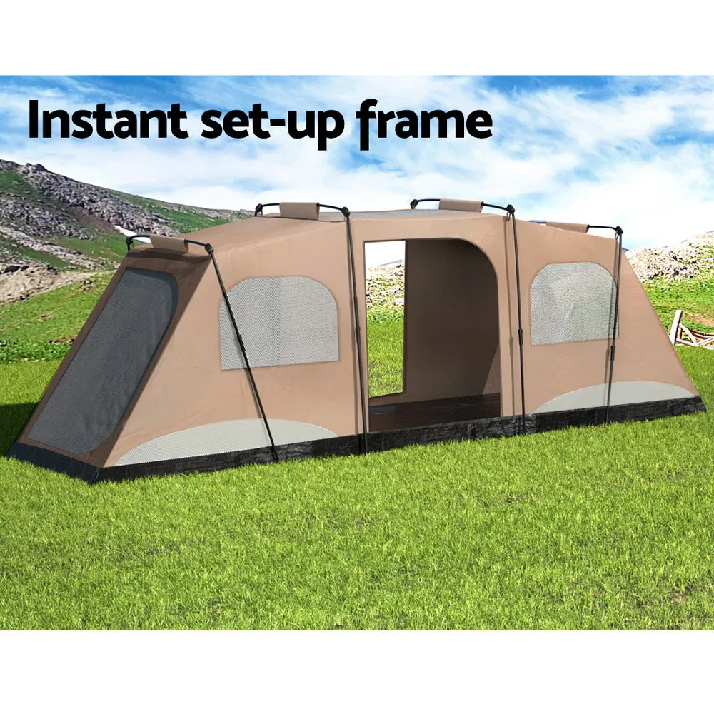 Camping Tent 10-Person Instant Up Outdoor Family Hiking with 3 Rooms