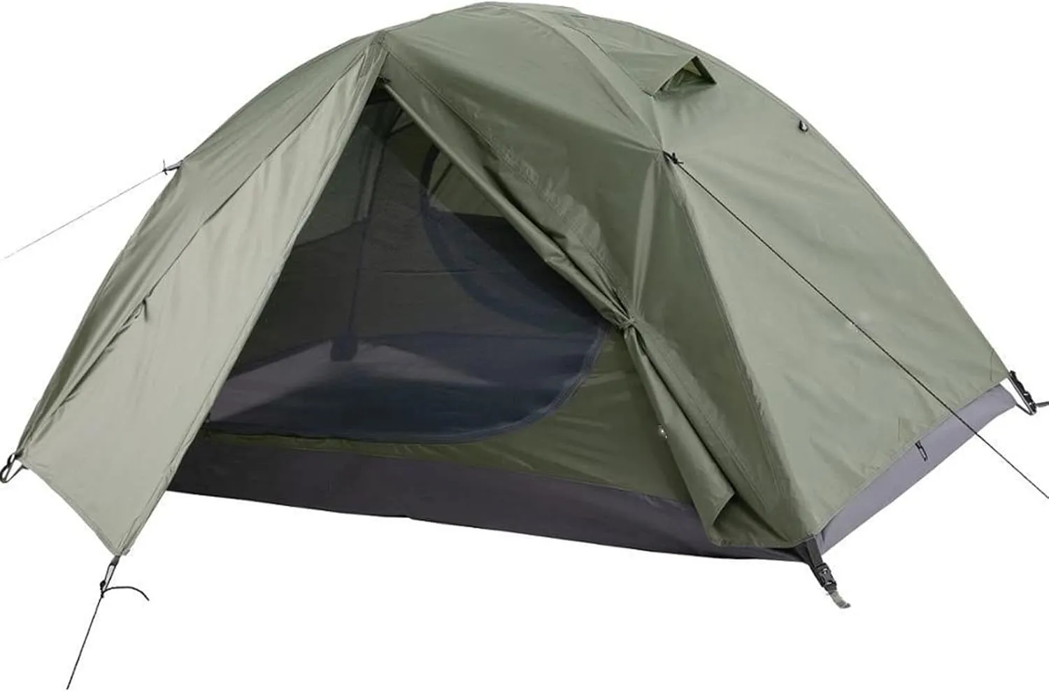 Camping Tent 2-3 Person Backpack Tent Outdoor Camping 4 Seasons Winter Short Skirt Tent Double Layer Waterproof Hiking Survival (Green One Size)