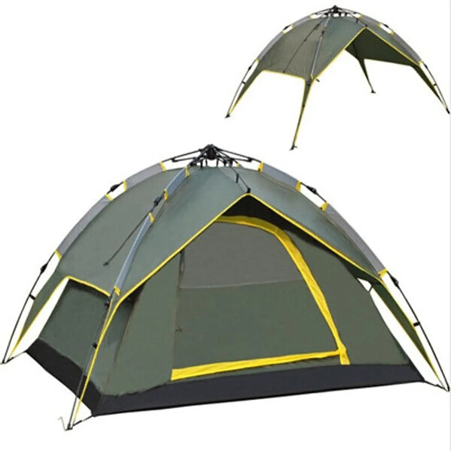 Camping Tent 3-4 Person Hydraulic Automatic Camping Tent Double Layer Instant Setup Outdoor Family Tent Portable Backpacking Tent for Hiking (Color :