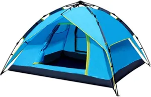 Camping Tent 3-4 Person Hydraulic Automatic Camping Tent Double Layer Instant Setup Outdoor Family Tent Portable Backpacking Tent for Hiking (Color :