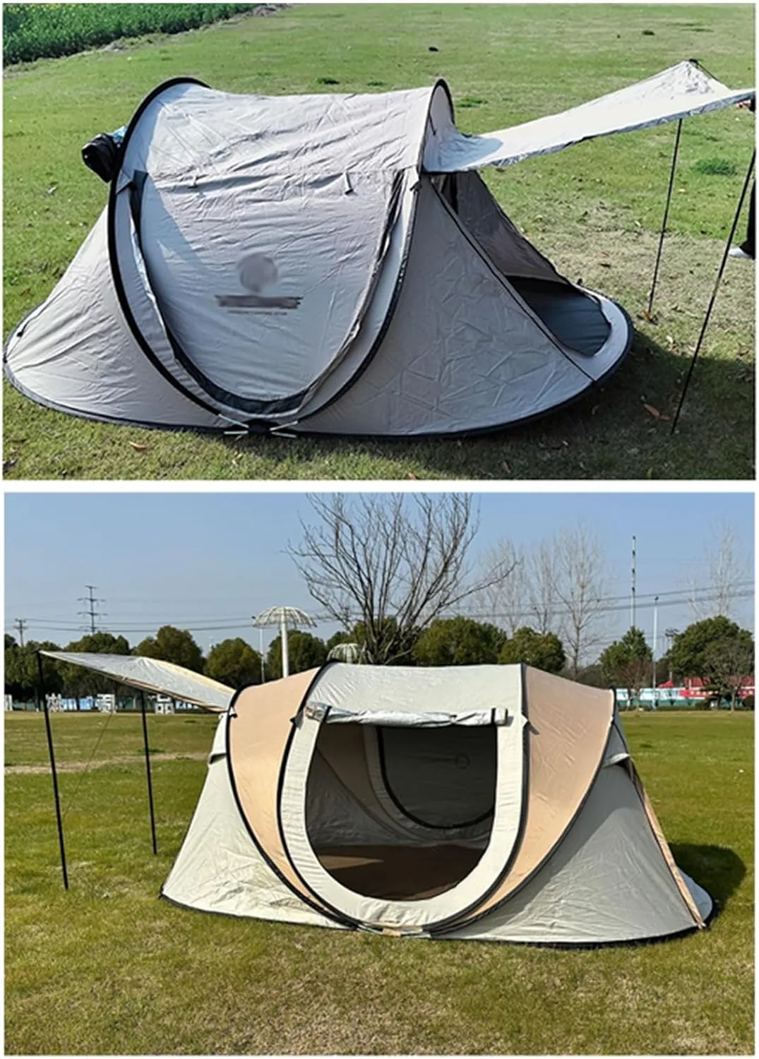 Camping Tent 5-8 Person Automatic Pop-up Tent Folding Portable Boat Tent Sunproof Waterproof Outdoor Picnic Instant Family Tent with Poles