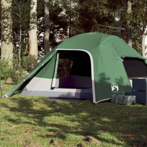 Camping Tent Dome 4-Person Green Waterproof6,7KG