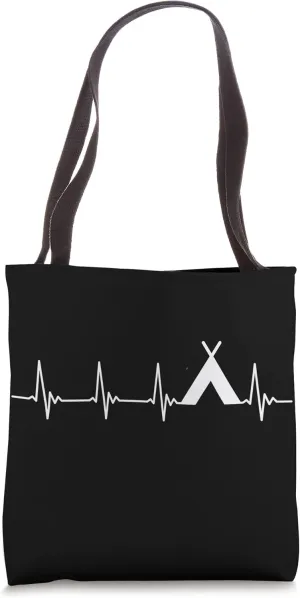 Camping Tent Heartbeat Camper Outdoor Caravan Motorhome Tote Bag