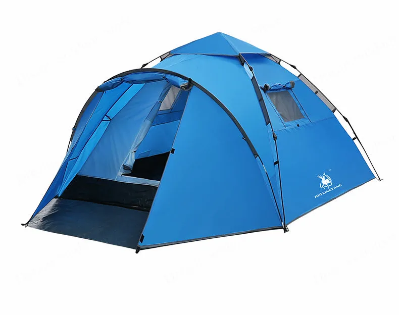 Camping Tent Large Space Double Layer 3-4 Person Tent
