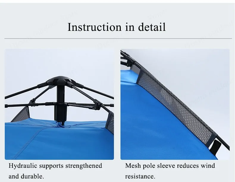 Camping Tent Large Space Double Layer 3-4 Person Tent