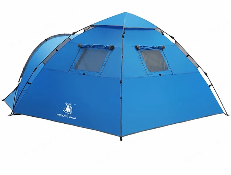 Camping Tent Large Space Double Layer 3-4 Person Tent