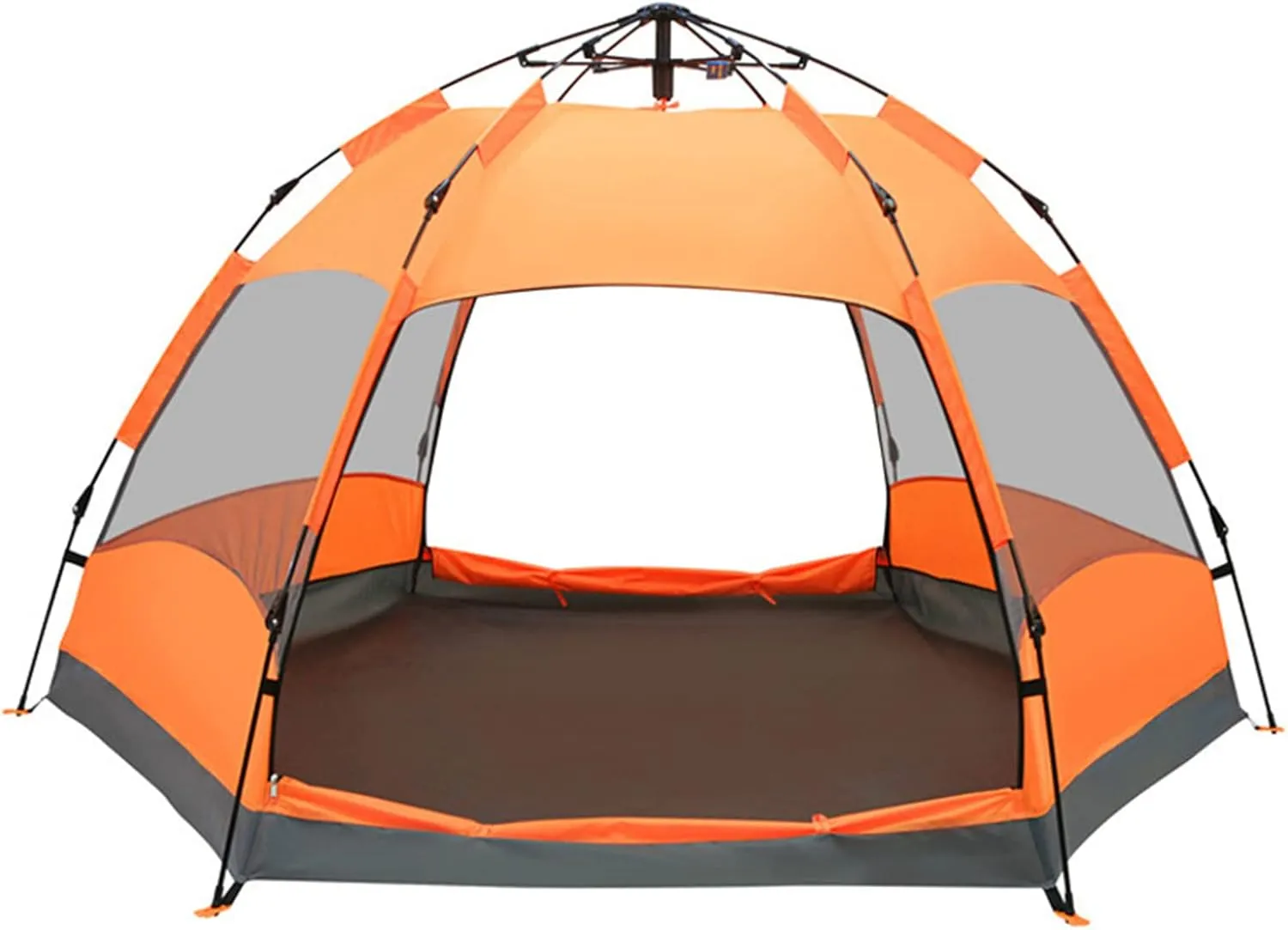 Camping Tent Outdoor Fully Automatic Quick-Opening Free to Build Camping Tent Multi-Layer Double-Layer Thickening Waterproof Spacious Large Space Lightweight and Portable Orange