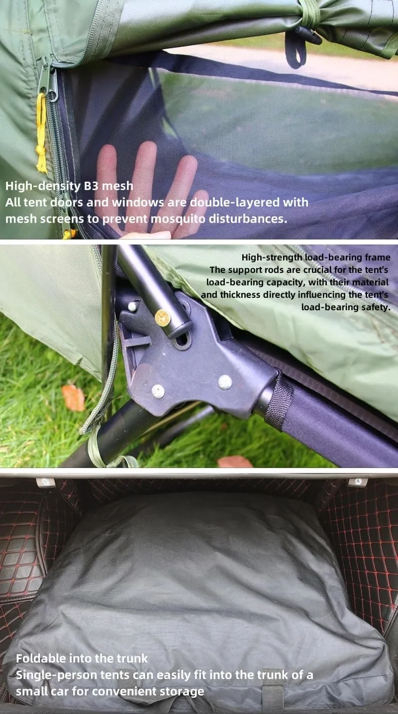 Camping Tent, Tent Bed, Foldable, Windproof, Waterproof, Thickened, Outdoor, Easy to Carry