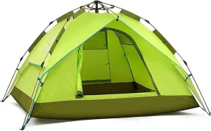Camping Tent Tent,Pop-up Camping TeAutomatic nt Family Tent Thicken Rainproof Tent Color:Green