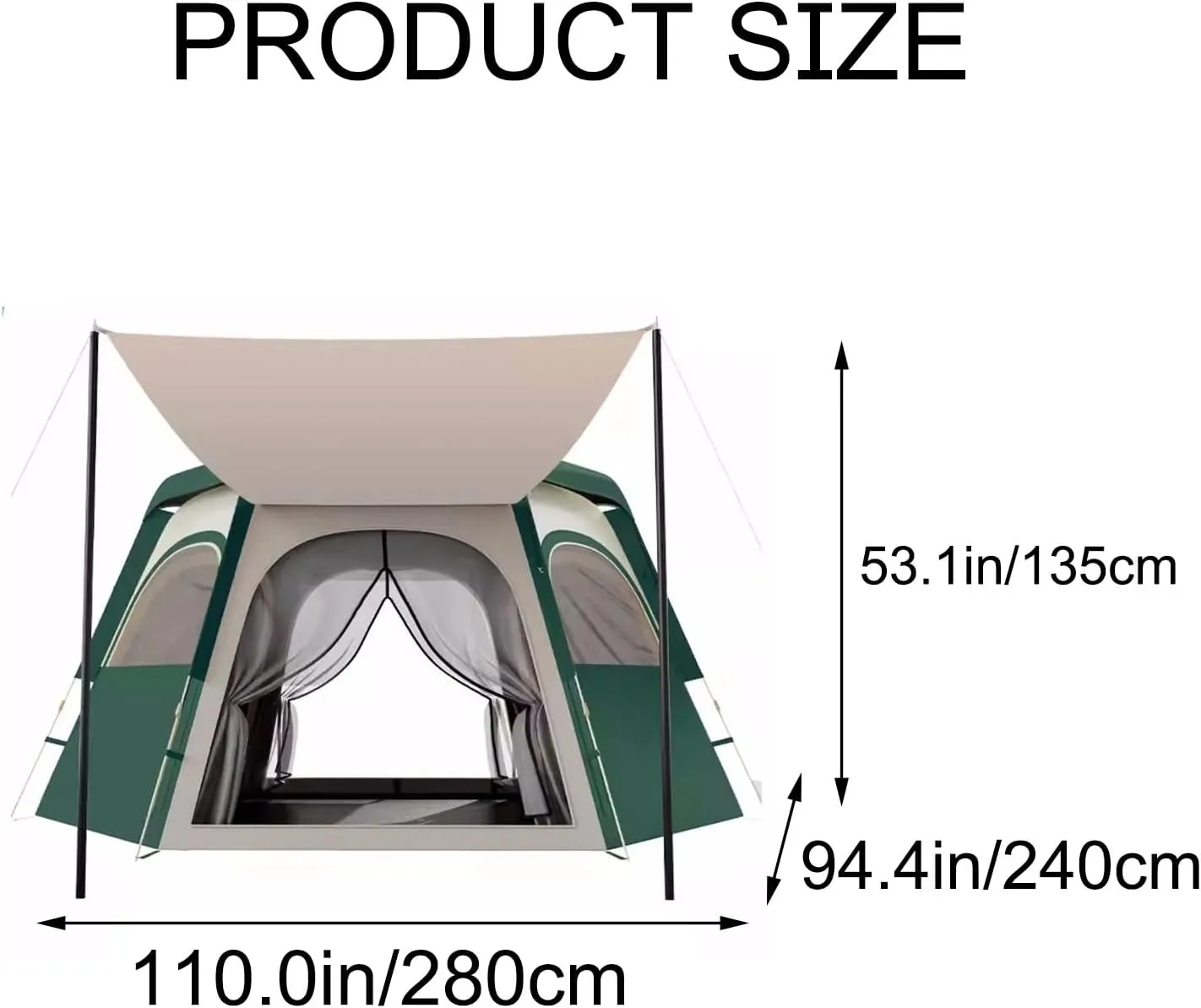 Camping Tent with Instant Setup, Person Weatherproof Outdoor Tent with Technology, Double-Thick Fabric, and Included Carry Bag, Sets Up in 60 Seconds