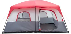 Camping Tent,10/14 Person Family Tent,Waterproof Windproof Family Tent,Double Layer,Divided Curtain for Separated Room,Portable with Carry Bag,Fits Multiple Queen Airbeds,for Family Camping,Hiking,Backpacking