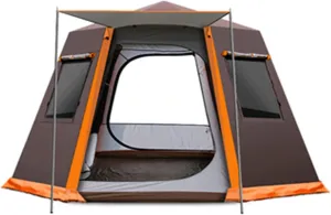Camping Tents Shelter Portable with Carry Bag Waterproof Hold 2-8 Persons Instant Setup Pop Up Tent with Top Rainfly UV Protection for Camping Hiking Mountaineering ( Color : Brown , Size : Large )