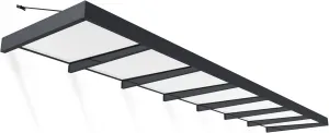 Canopia Sophia XL 22 Ft. x 5 Ft. 7000 Awning for Outdoors DIY Awnings Kit for Door, Windows, Exterior Coverage, to Protect from Sun, Rain, Snow, UV Protected Polycarbonate (Gray/Mist)