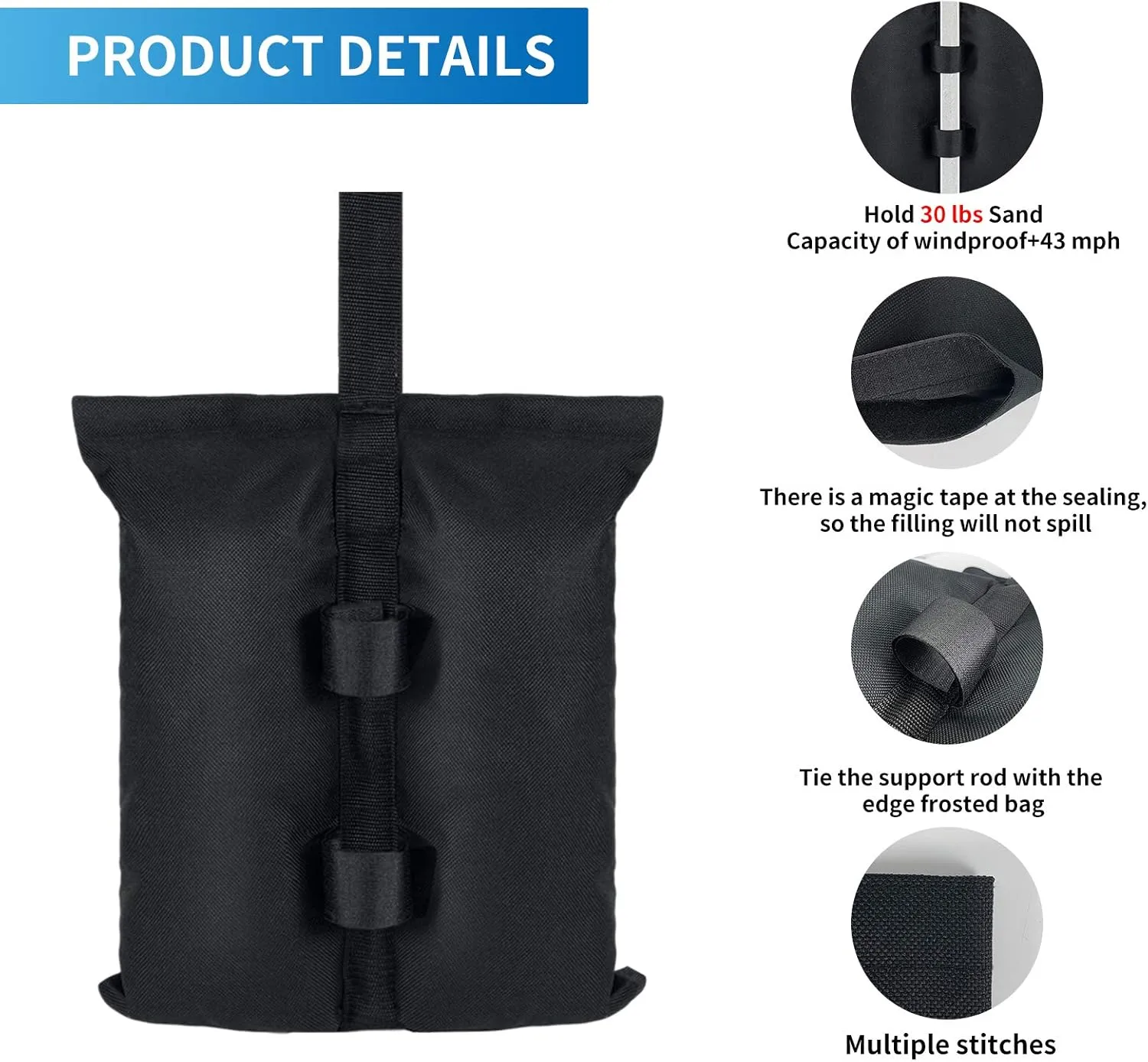 Canopy Weight Bags(120 lbs) for Pop up Canopy Tent, 1680D Heavy Duty Leg Weights - Set of 4