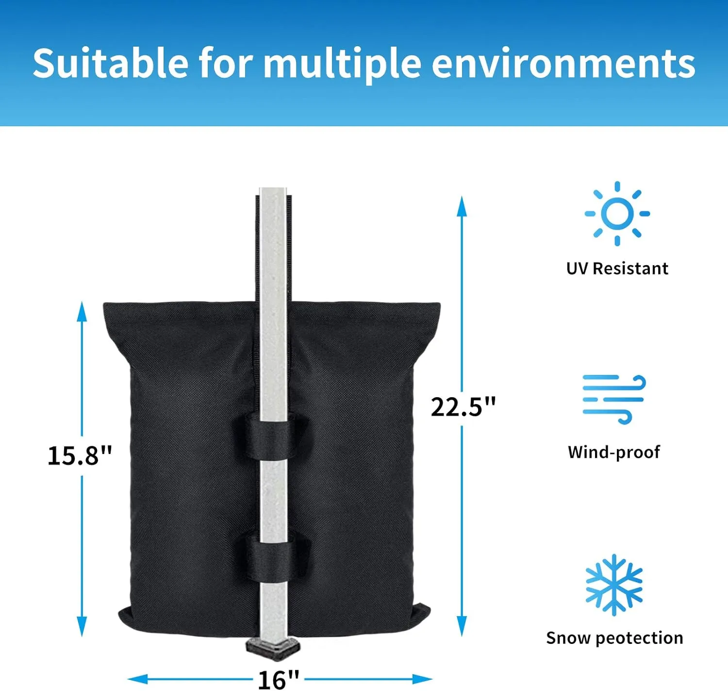 Canopy Weight Bags(120 lbs) for Pop up Canopy Tent, 1680D Heavy Duty Leg Weights - Set of 4