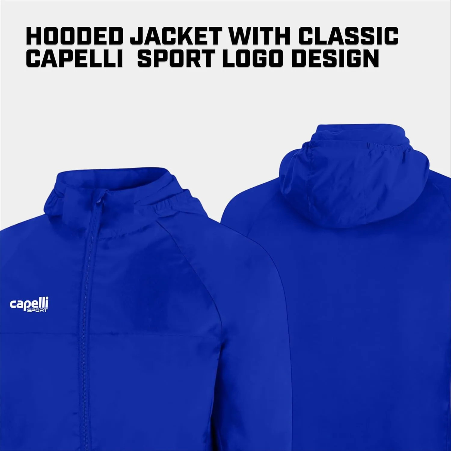 Capelli Sport Boys' All Weather Jacket, Youth Basics Activewear Gym Coat with Hood Girls