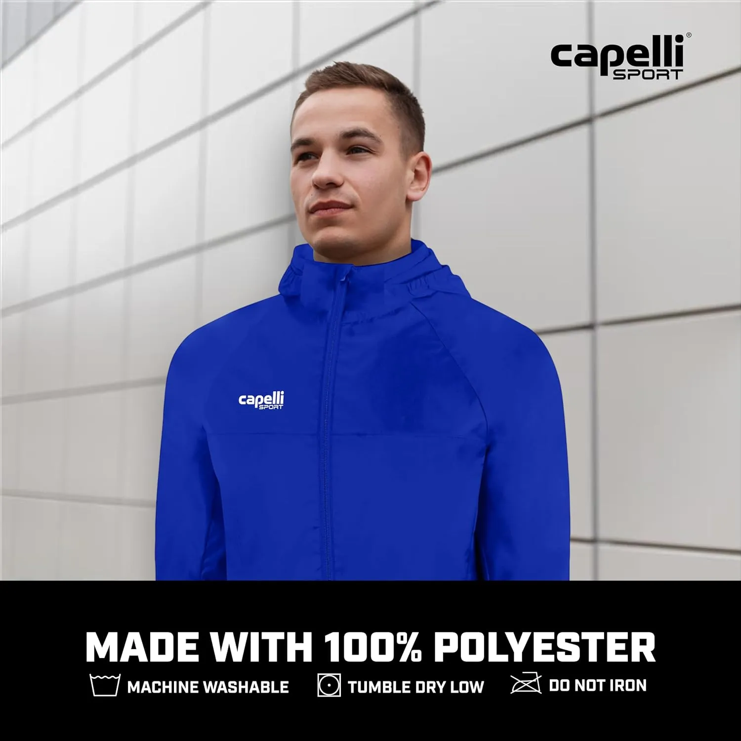 Capelli Sport Boys' All Weather Jacket, Youth Basics Activewear Gym Coat with Hood Girls