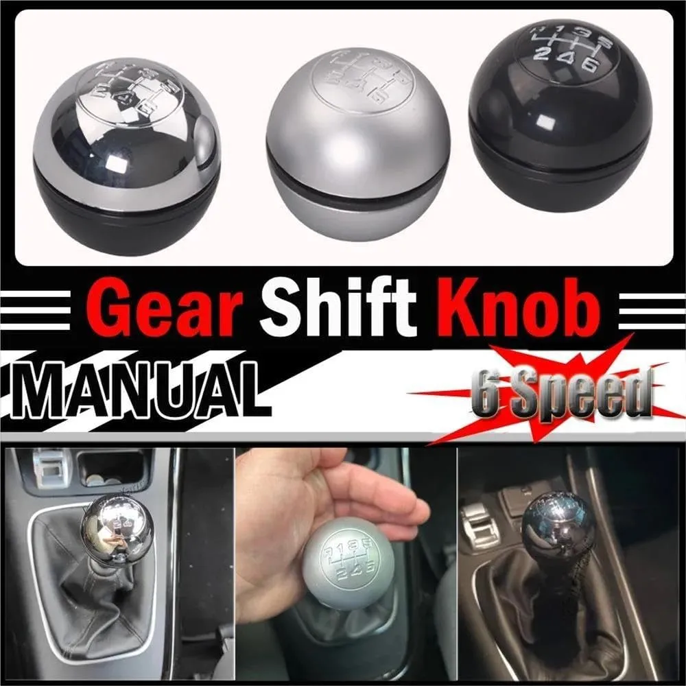 Car 6 Speed Gear Shift Knob Chrome Lever Handball Car Gear Shift Knob For Alfa Romeo Giulietta 2010-2018 Car Accessory(Silver)