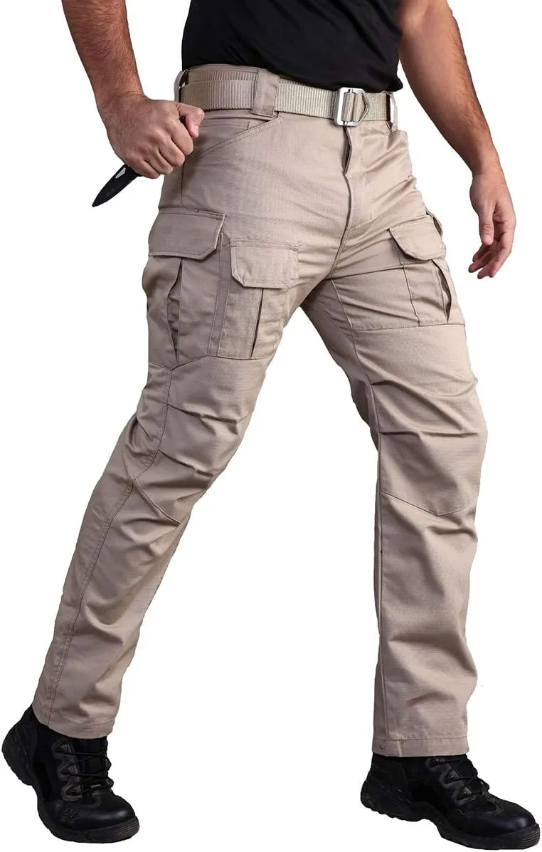 CARWORNIC Gear Men's Tactical Cargo Pants Waterpoof Lightweight Rip Stop EDC Military Combat Trousers