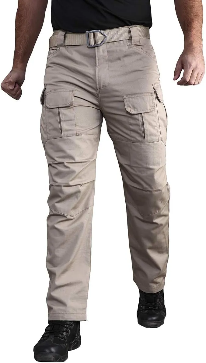 CARWORNIC Gear Men's Tactical Cargo Pants Waterpoof Lightweight Rip Stop EDC Military Combat Trousers