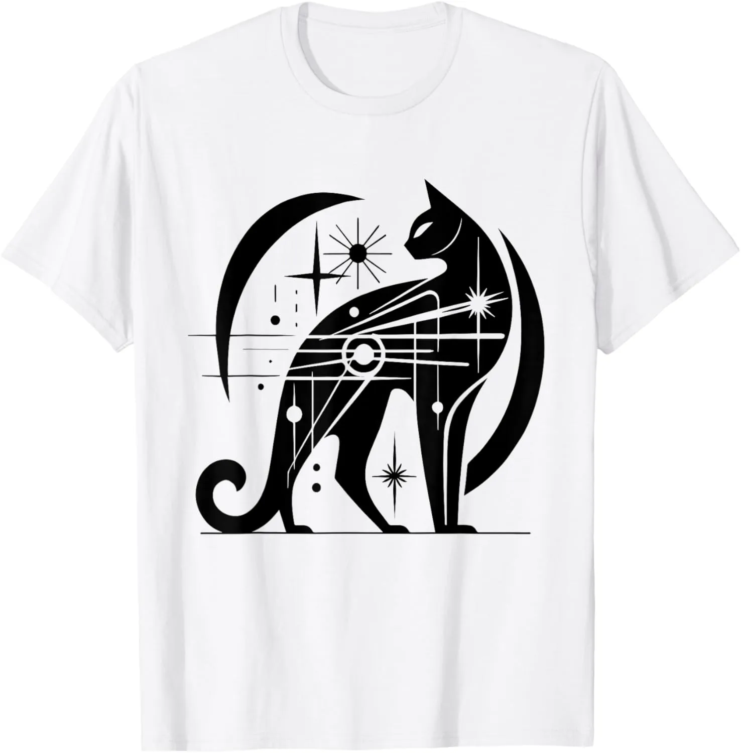 Cat Midcentury Mid Century Retro Atomic Age Space Modern T-Shirt