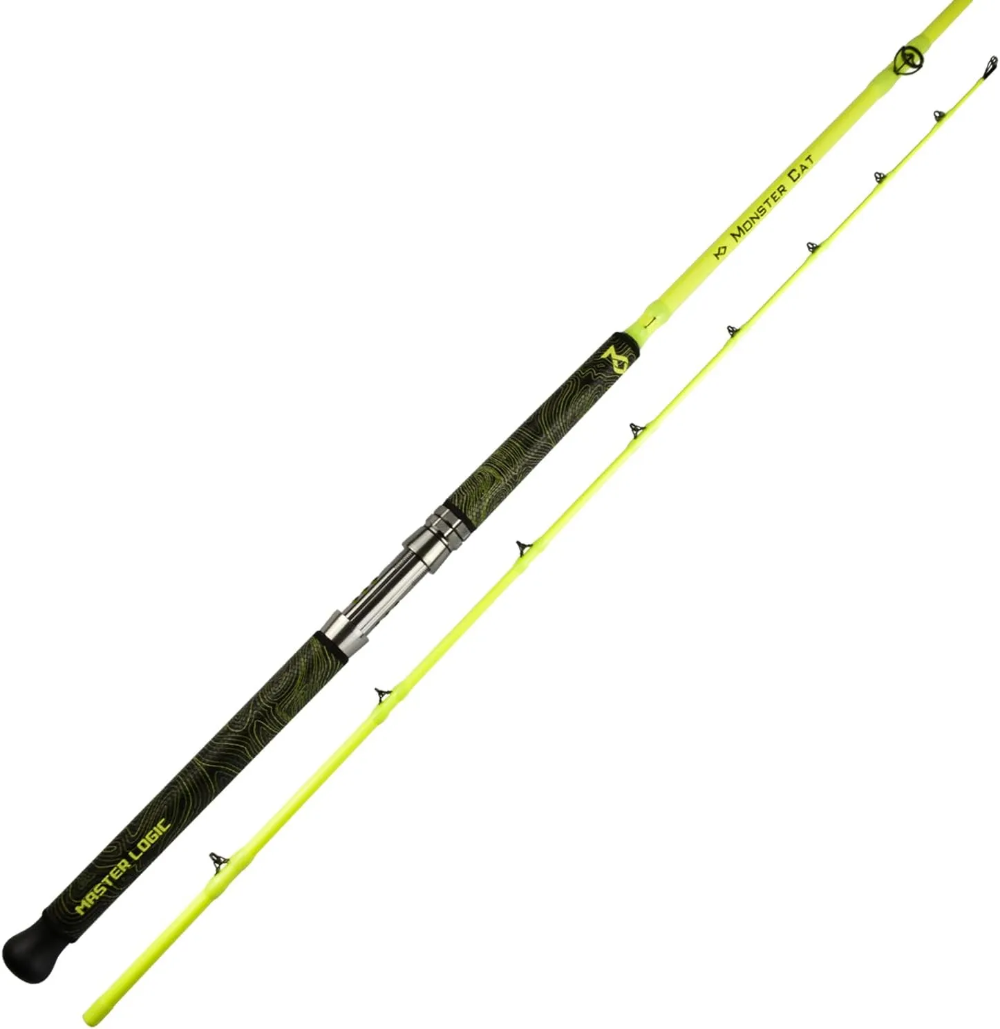 Catfish Fishing Rod 8’Glow in The Dark Catfishing Rods 2 Piece Catfish Pole with S-Glass and Carbon Graphite Super Grip Medium Heavy Catfishing Rods