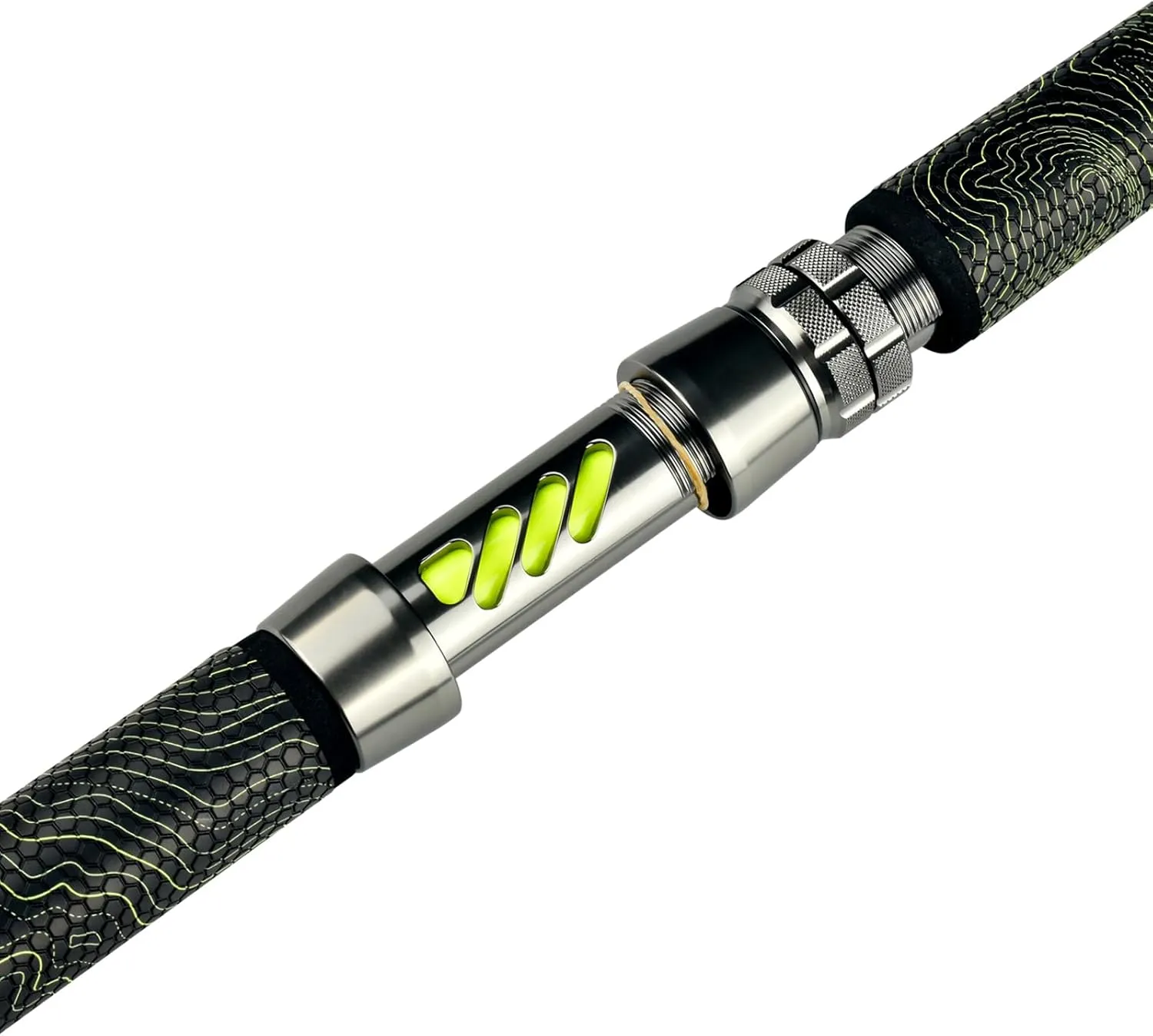 Catfish Fishing Rod 8’Glow in The Dark Catfishing Rods 2 Piece Catfish Pole with S-Glass and Carbon Graphite Super Grip Medium Heavy Catfishing Rods