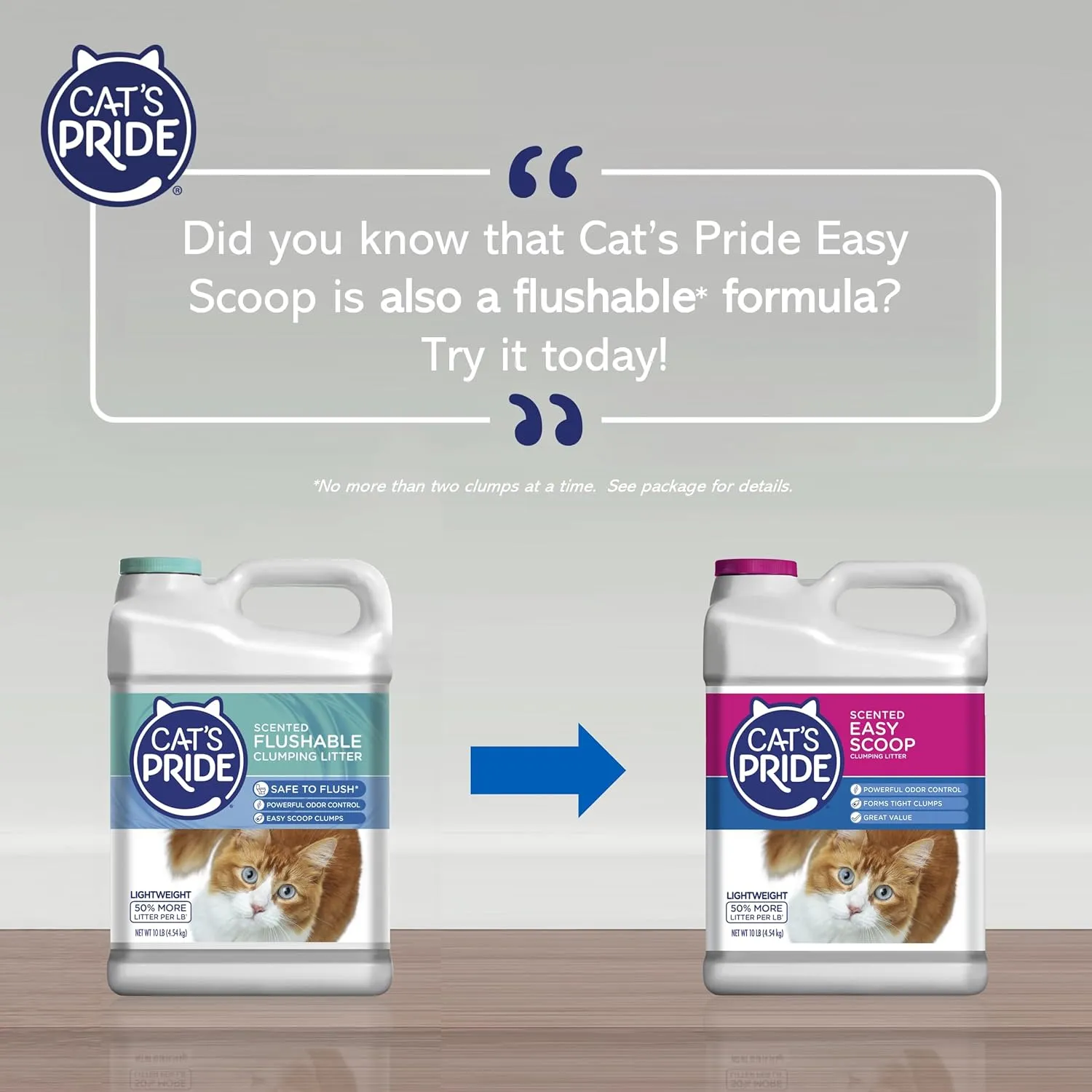 Cat's Pride Lightweight Clumping Litter: Flushable - Powerful Odor Control - Scented, 10 Pounds