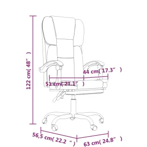 Chair Swivel Reclining Desk Chair with Wheels for Living Room Fabric