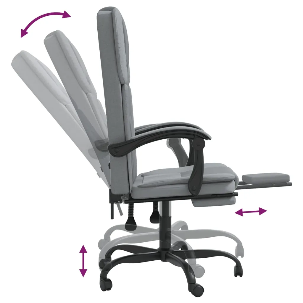 Chair Swivel Reclining Desk Chair with Wheels for Living Room Fabric