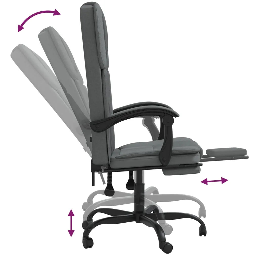 Chair Swivel Reclining Desk Chair with Wheels for Living Room Fabric