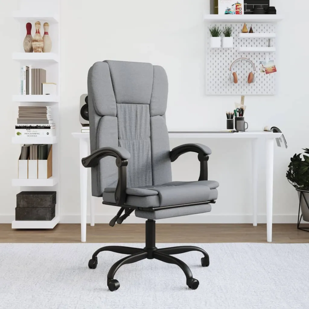 Chair Swivel Reclining Desk Chair with Wheels for Living Room Fabric