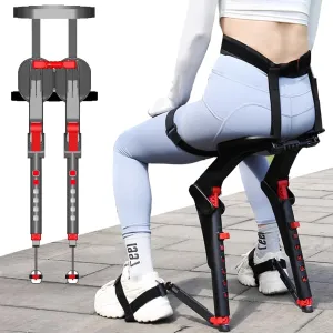 Chairless Chair Invisible Chair, Wearable Leg Ergonomics Lightweight Seat, 5 Gear Adjustable Heights Portable Foldable Stool, Bear Up to 150kg
