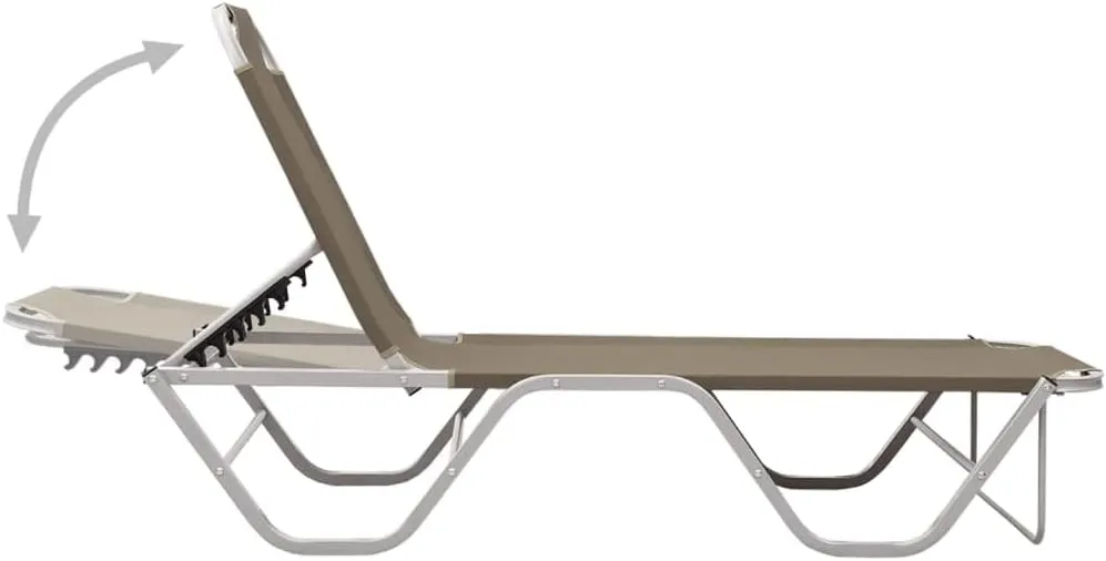 Chaise Lounge Chair Outdoor,Outdoor Lounge Chairs,Sun Lounger Aluminum and Textilene TaupeIdeal for Garden, Patio, Camping