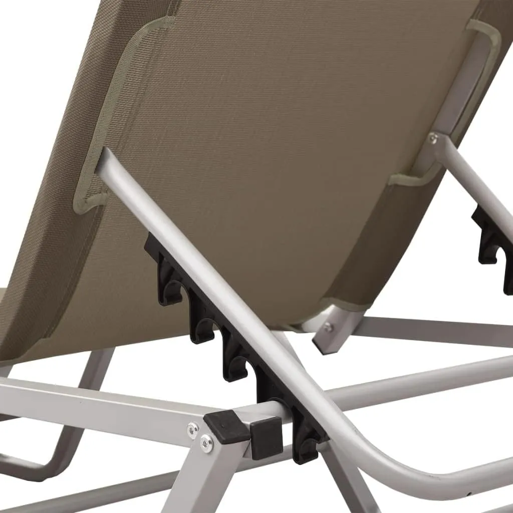 Chaise Lounge Chair Outdoor,Outdoor Lounge Chairs,Sun Lounger Aluminum and Textilene TaupeIdeal for Garden, Patio, Camping