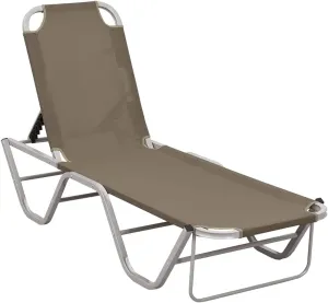 Chaise Lounge Chair Outdoor,Outdoor Lounge Chairs,Sun Lounger Aluminum and Textilene TaupeIdeal for Garden, Patio, Camping