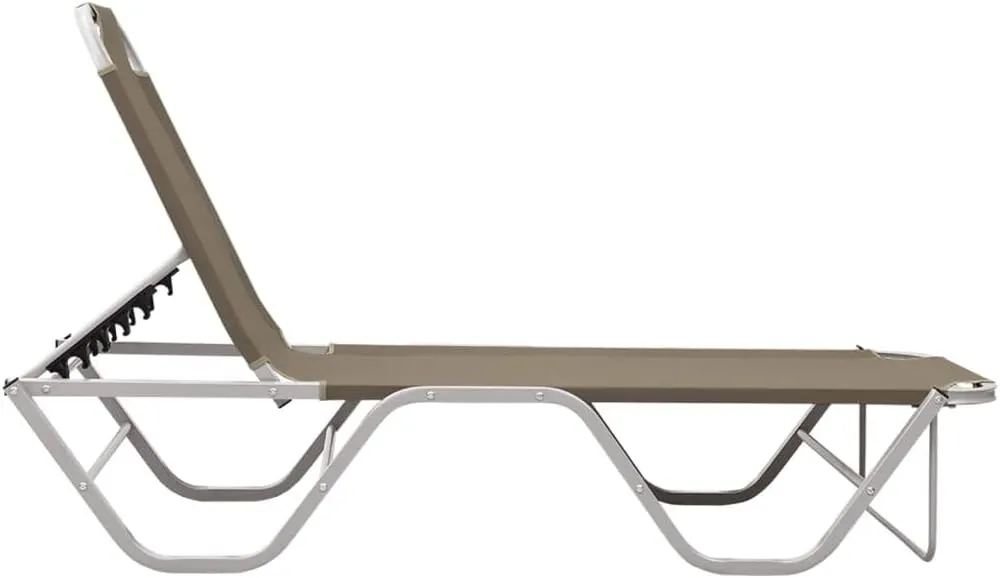 Chaise Lounge Chair Outdoor,Outdoor Lounge Chairs,Sun Lounger Aluminum and Textilene TaupeIdeal for Garden, Patio, Camping