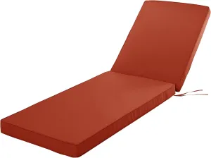 Chaise Lounge Cushion for Outdoor Furniture, Waterproof Fade and Tear Resistant Lounge Deck Chair Cushions for Patio Lawn Pool Resort Hotel, 80x26x3 Inch, Rust