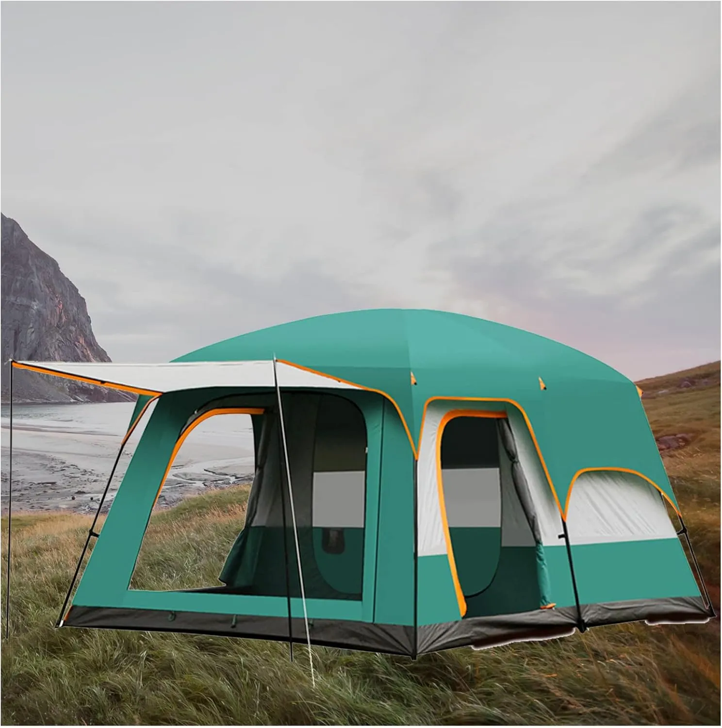 Cheap Tent 5 to 8 People Quick Build,Ventilated Big Tents for Camping Practical and Lightweight Large Camping Tent for Family,Outdoor,Hiking and Mountaineering