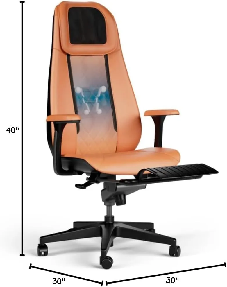 Chill Chair - Deep Tissue Massage Office Chair – Elegant and Timeless Orange Office Chair – Reclining Office Chairs to Boost Comfort & Productivity