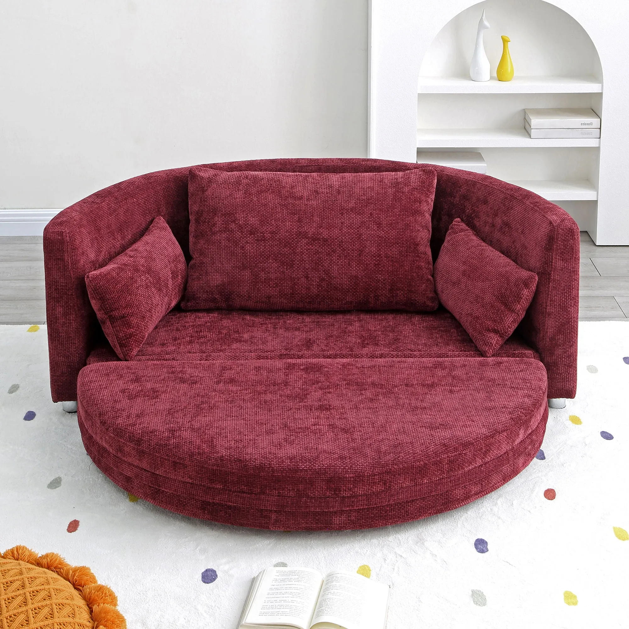 Circular Sustainable Sofa Futon Foldable Sleeping Sofa Sofa Adjustable Reduced cost Sleeper Multi-Functional And Floor Chair Bed, Bed, Sitting