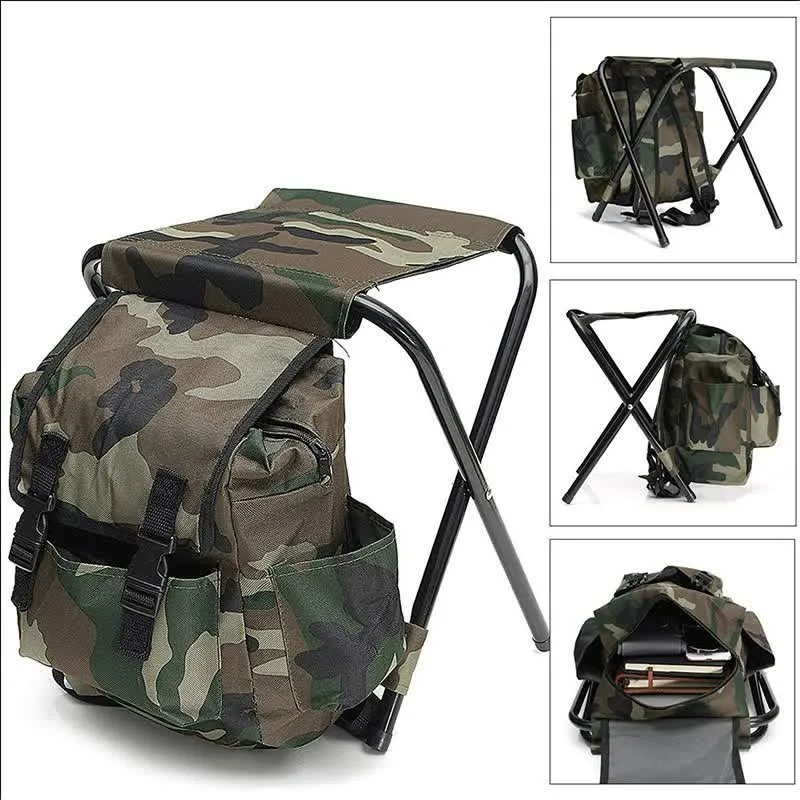 Clean-lined with Foldable Camouflage Outdoor Backpack – Stool Bag Built-in Discounted delivery Multi-Functional Camping Chair