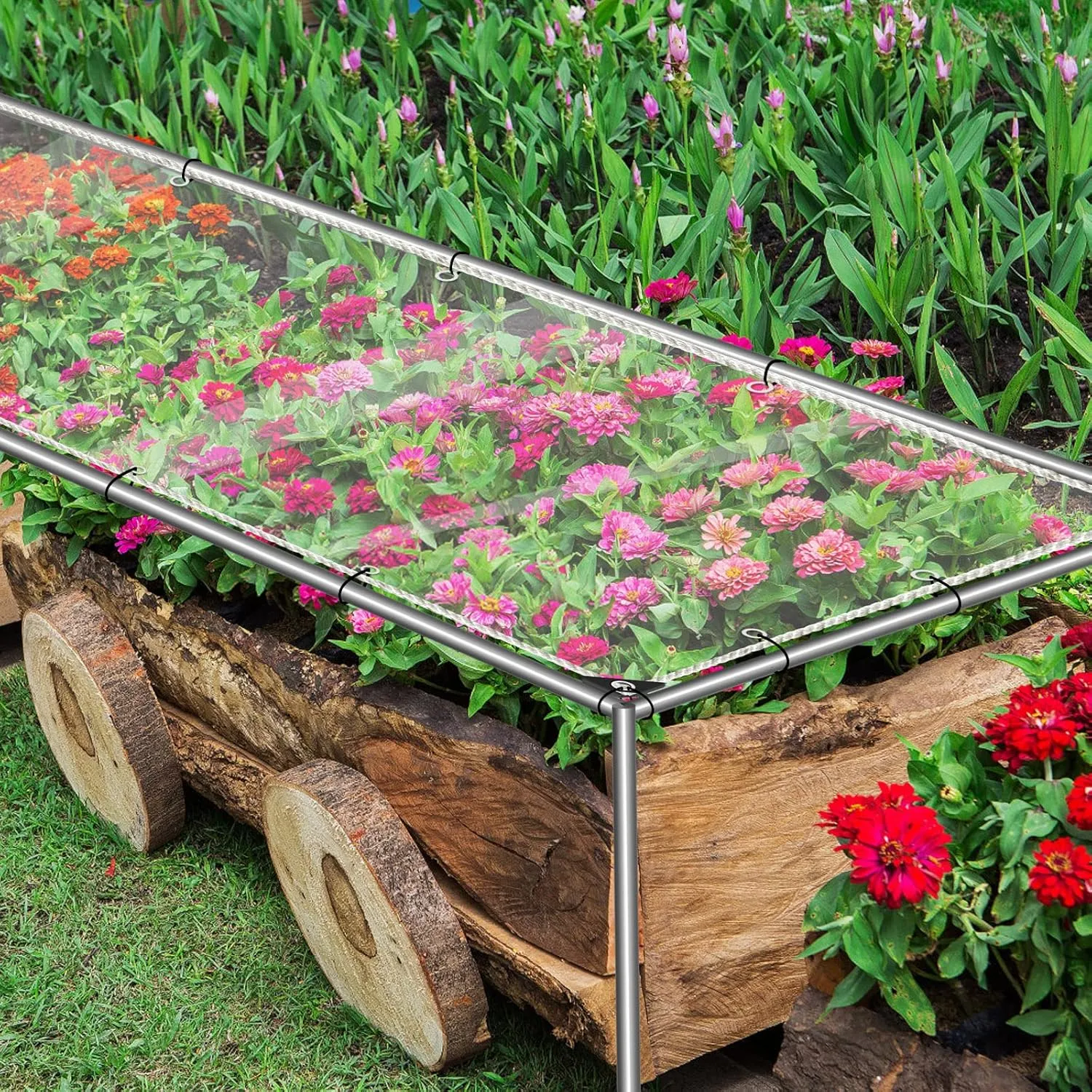 Clear Tarps Heavy Duty Waterproof, Transparent PVC Vinyl Tarpaulin with Grommets, Ropes, Reinforced Edge, Tear-Resistant, Anti-UV for Greenhouse, Patio, Garden, Porch, Pavilion, Outdoor