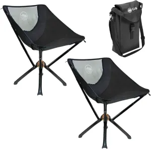 CLIQ Portable Chair - Lightweight Folding Chair for Camping - Supports 300 Lbs - Perfect for Outdoor Adventures - Black Bundle