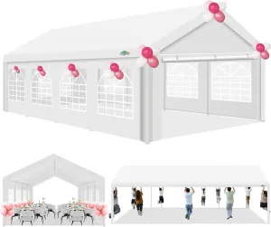 COBIZI 13x26 Party Tent Heavy Duty, Galvanized Wedding Tent, Event Shelter Tent for Parties, Large Outdoor Gazebo with Removable Sidewall & Built-in Sandbag, Carpas para Fiestas, Waterproof, White
